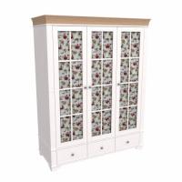 Шкаф 3х-дверный со стеклянными дверями