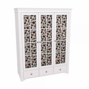 Шкаф 3х-дверный со стеклянными дверями