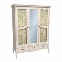 Шкаф 3х-дверный со стеклянными дверями и зеркалом