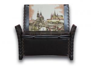 Интерьерный диван с подлокотниками и коробом G