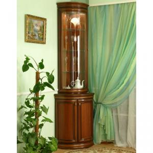 Витрина угловая с 1-дв. надстройкой