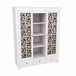 Шкаф с 2-мя стеклянными дверями и полками